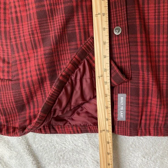 Ariat Rebar Flannel Hooded Shacket Shirt Jacket Women XL Rosewood Plaid NWT - Picture 13 of 14